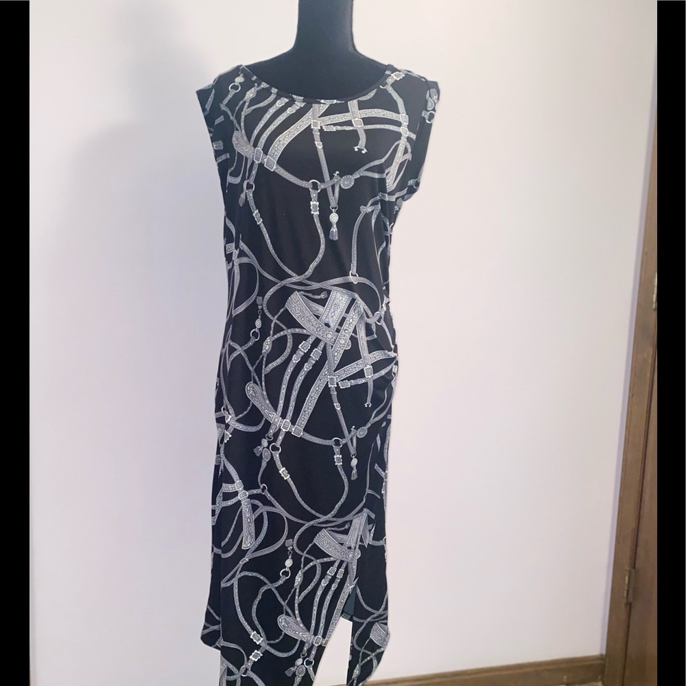 Black and grey fitted dress